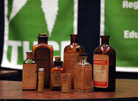 Paul Stanford's antique cannabis bottle collection