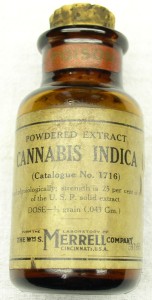 Paul Stanford's antique cannabis bottle collection - Cannabis Indica Powdered Extrat by Merrell Company